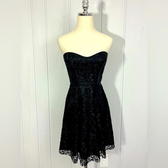 Parker - Eva black lace strapless sparkle mini party dress - Size XS - NWT - Picture 10 of 10